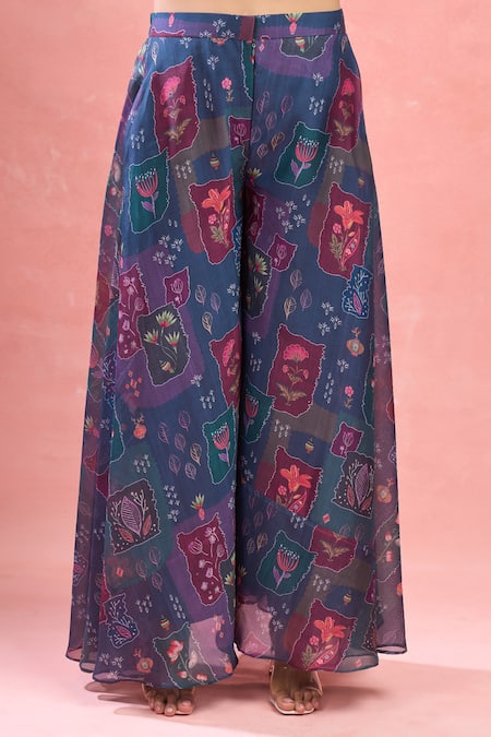 Shop_Samyukta Singhania_Multi Color Georgette Embroidery Digital Printed Kurta Set _Online_at_Aza_Fashions