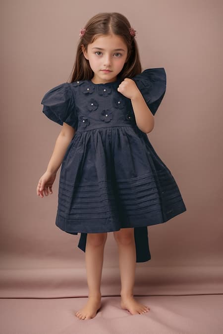 Samyukta Singhania Black Bow Frock for Girls 