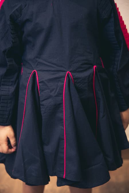 Shop_Petite Pomme_Black Cotton Designer Twirl Frock _Online_at_Aza_Fashions