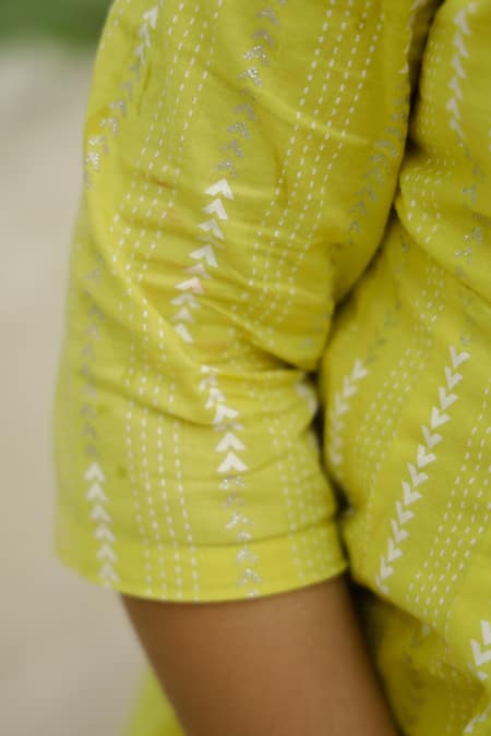 Buy_Petite Pomme_Yellow Cotton Pearls Sunshine Anarkali Set _Online_at_Aza_Fashions
