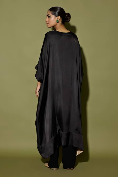 Apeksha Jain Label Black Zardosi Embroidered Kaftan Set 