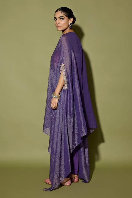 Apeksha Jain Label Asymmetrical Tissue Kurta Set 