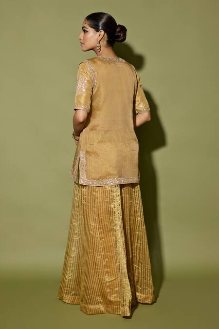 Apeksha Jain Label Moose Brown Kurta Sharara Set 