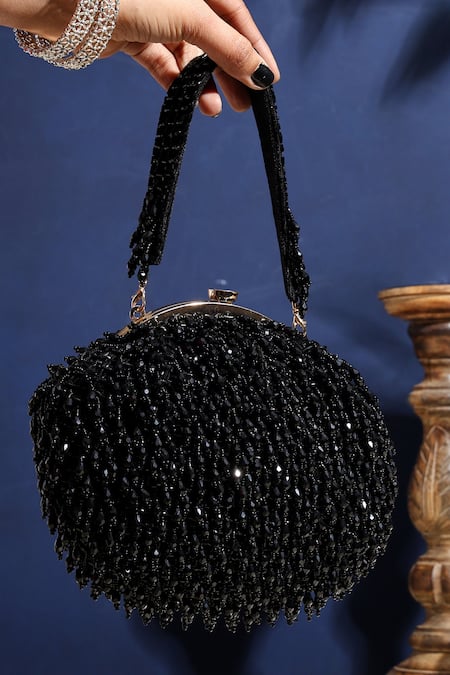 Samyukta Singhania Designer Velvet Hand-Embellished Clutch Bag 