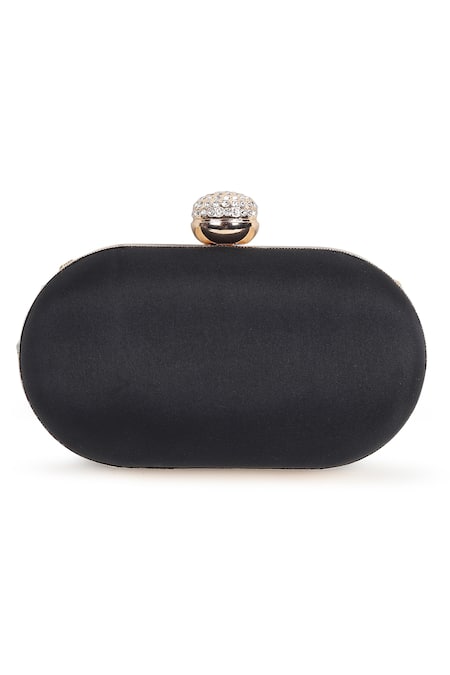 Samyukta Singhania_Black Embroidery, Beads Hand-embroidered Clutch Bag _Online_at_Aza_Fashions