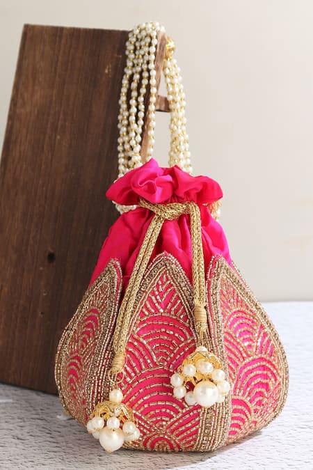 Samyukta Singhania Embroidered Silk Potli Bag 