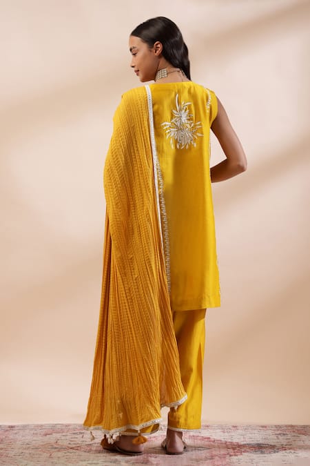 Kyra By Bhavna Mustard Yellow Kurta Set with Dupatta 