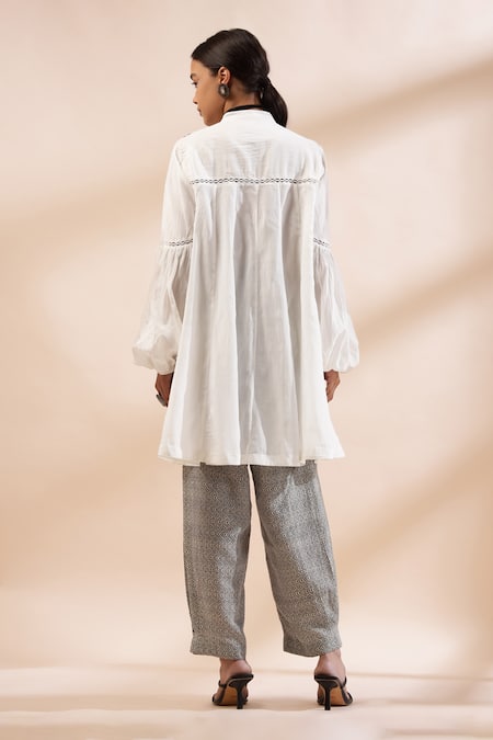 Kyra By Bhavna Ivory Zig Zag Printed Kurta Set 