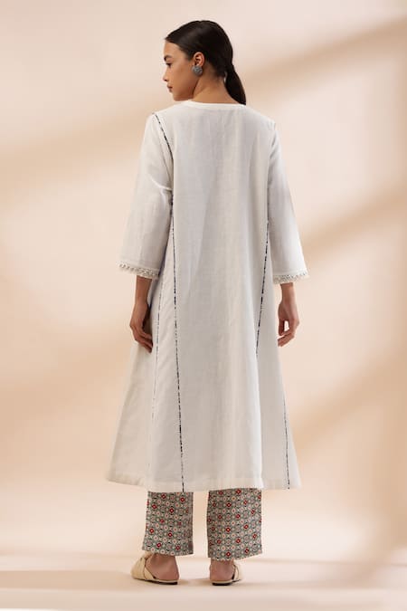 Kyra By Bhavna Floral Applique A-Line Kurta Set 