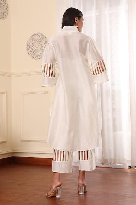 Midori By Sgv Negative Spacing Cotton Silk Kurta Set 