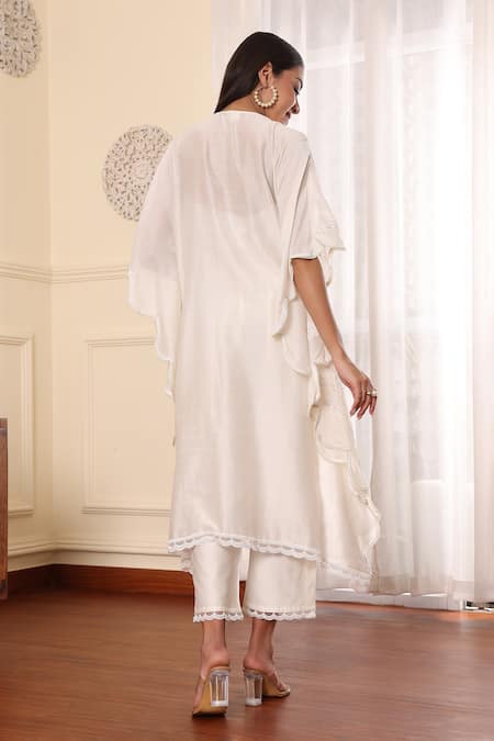 Midori By Sgv Embroidered V Neck Kaftan Set 