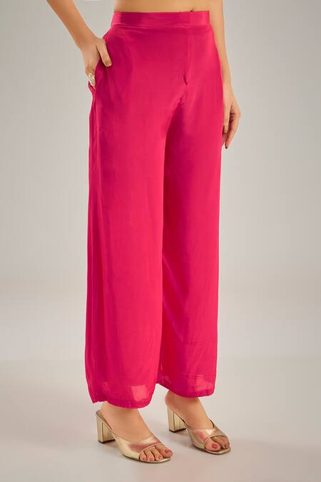 Studio A_Pink Crepe Sequins Collared Dark Kaftan Set_Online_at_Aza_Fashions