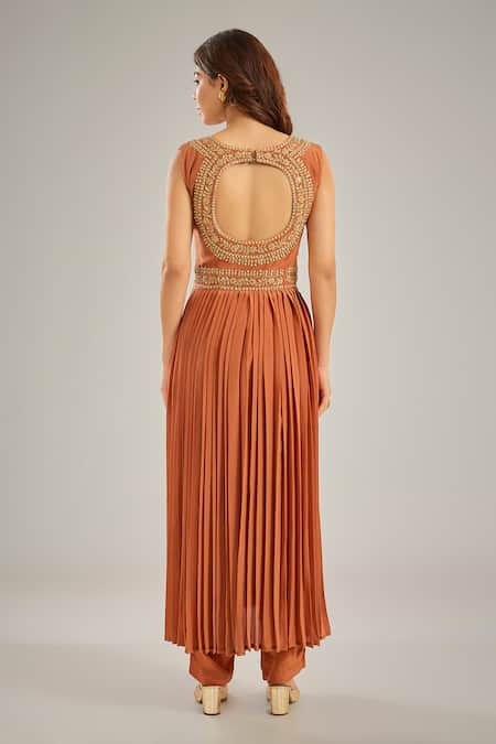 Studio A Pleated Dori Embroidered Anarkali Set 