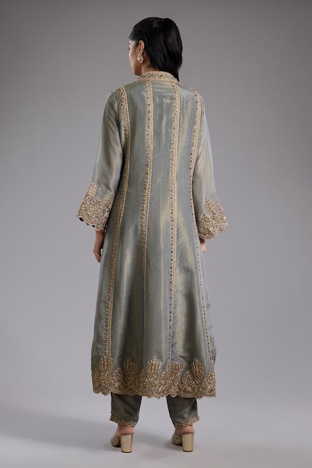 Studio A Grey Dori Embroidered Jacket Set 