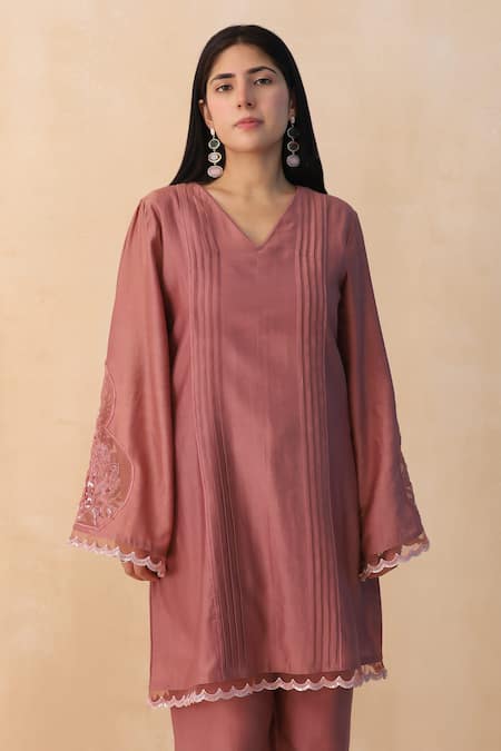 MIDORI BY SGV Dusty Pink A-Line Kurta Set 