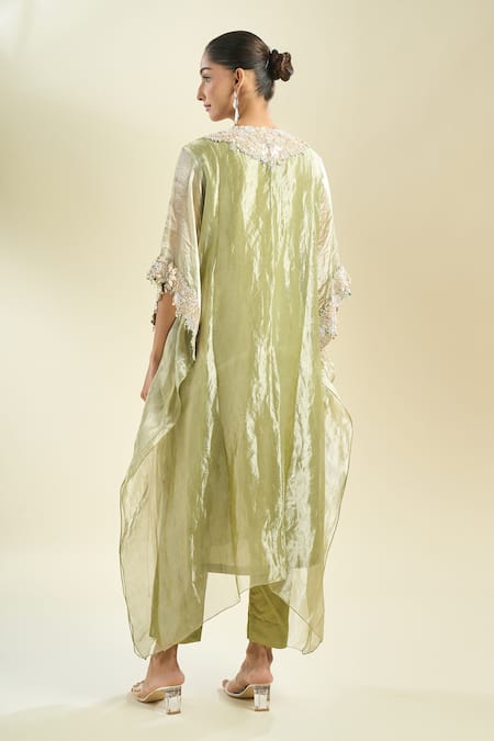 Prisho Zardozi Embroidered Kaftan & Pant Set 