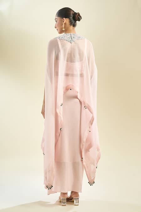 Prisho Dori Yoke Embroidered Kaftan Skirt Set 