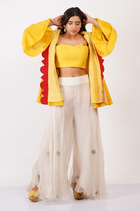 Sonali Gupta Embroidered Cape & Sharara Set 