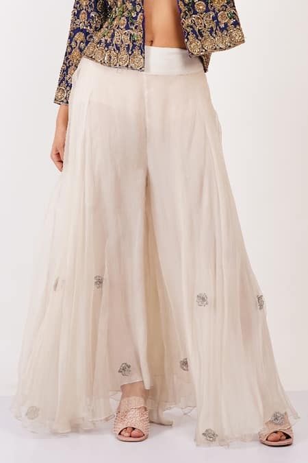 Buy Sonali Gupta Blue Silk, Viscose Embroidery Mughal Jal Jacket And Sharara Set Online at Aza Fashions Buy_Sonali Gupta_Blue Silk, Viscose Embroidery Mughal Jal Jacket And Sharara Set _Online_at_Aza_Fashions