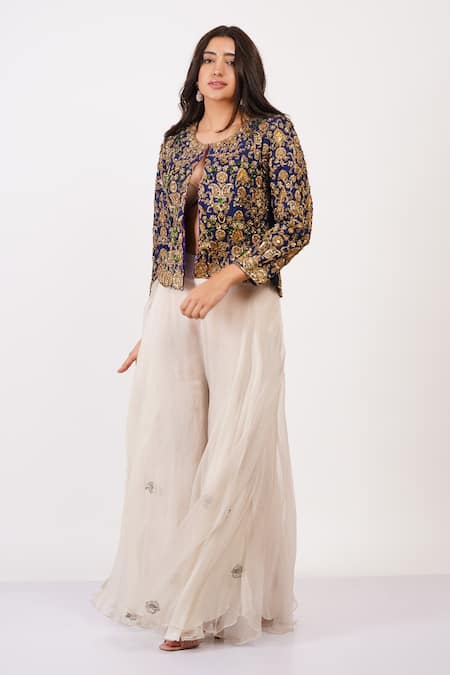 Sonali Gupta Mughal Jal Embroidered Jacket & Sharara Set 