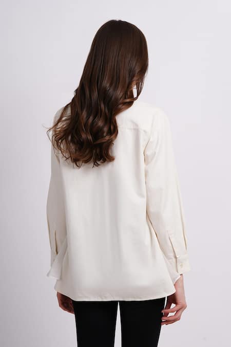 Sonali Gupta Ivory Hand Embroidered Shirt 