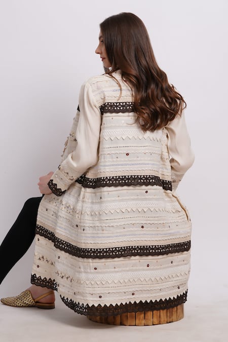 Sonali Gupta Floral Embroidered Lace Jacket 