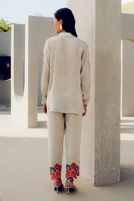 Pooja Rajgarhia Gupta Off White Crepe Embroidered Pant Online at Aza Fashions Pooja Rajgarhia Gupta_Off White Crepe Embroidered Pant _Online_at_Aza_Fashions