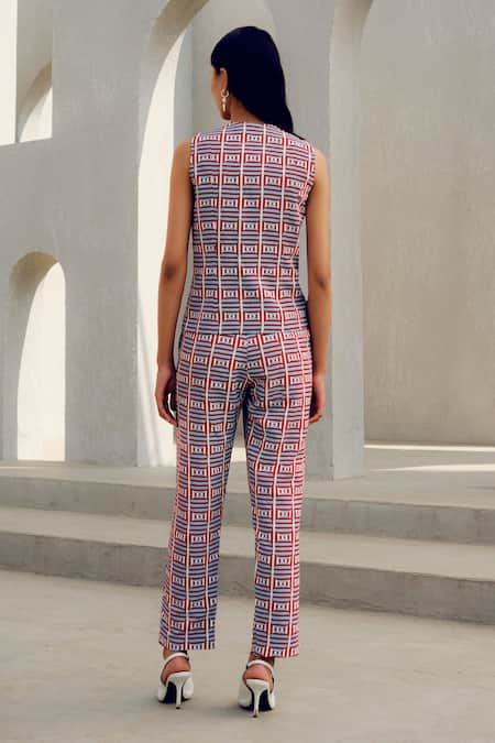 Pooja Rajgarhia Gupta Red Crepe Designer Pant Set Online at Aza Fashions Pooja Rajgarhia Gupta_Red Crepe Designer Pant Set _Online_at_Aza_Fashions