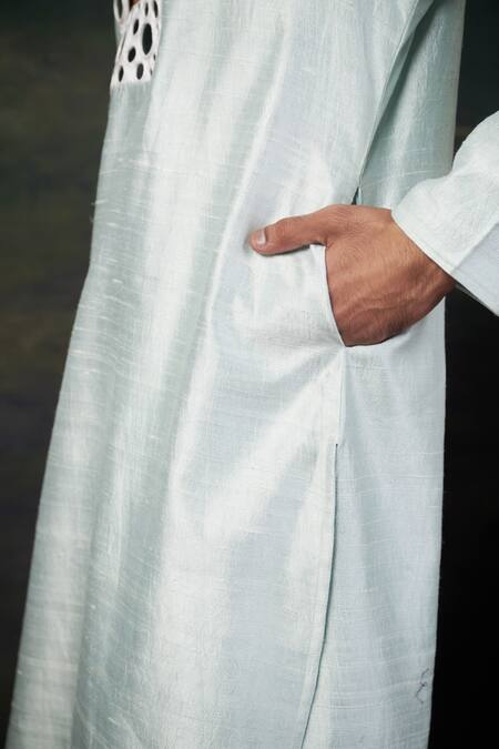 Buy_Thetaa_Mint Silk Mirrors Hand Embroidered Kurta Set 