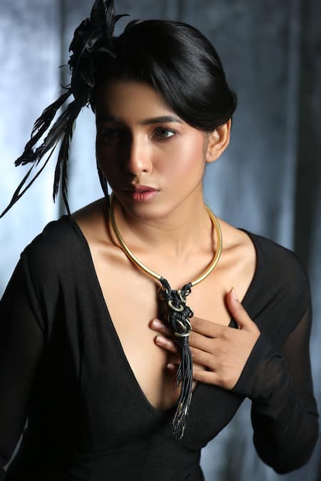 Zaza By Somya Contemporary Brass Neck Piece 