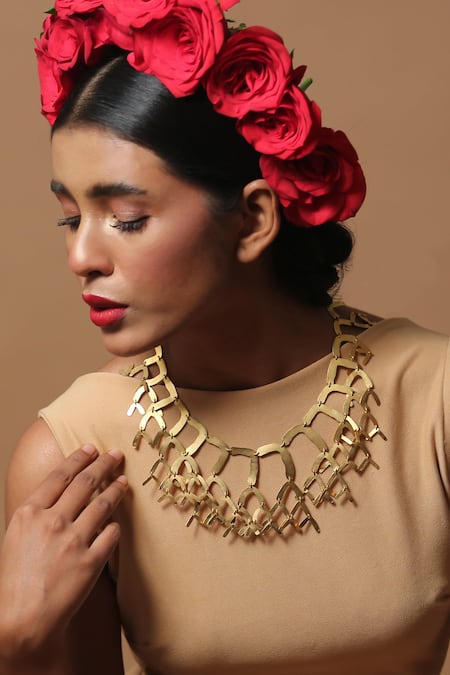 Zaza By Somya Contemporary Brass Necklace 