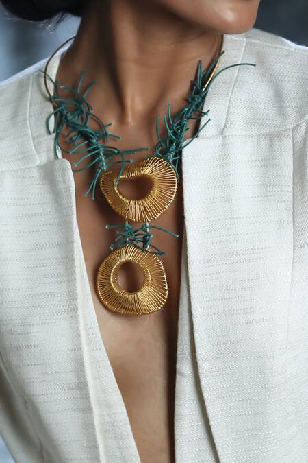Zaza By Somya Contemporary Brass Neck Piece 