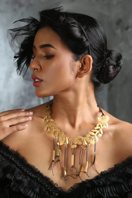 Zaza By Somya Contemporary Brass Necklace 