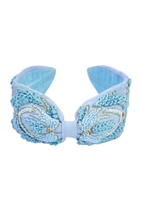 Nazaakat By Samara Singh Embroidered Blue Hairband 