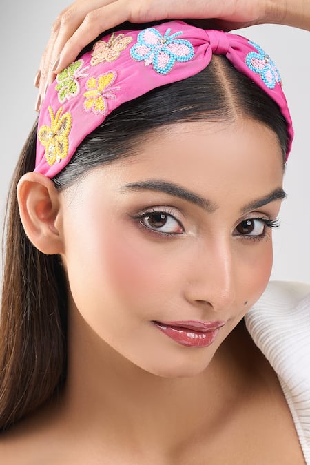 Nazaakat By Samara Singh Butterfly Hand Embroidered Hairband 