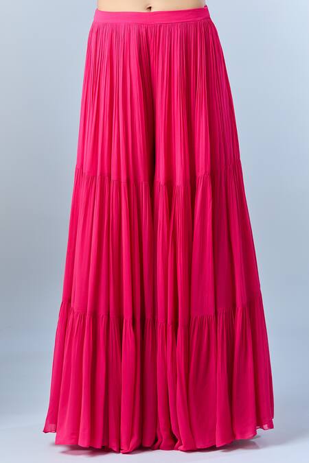 Shop_Bhumika Sharma_Fuchsia Embroidery Round Neck Floral Kurta Set _Online_at_Aza_Fashions