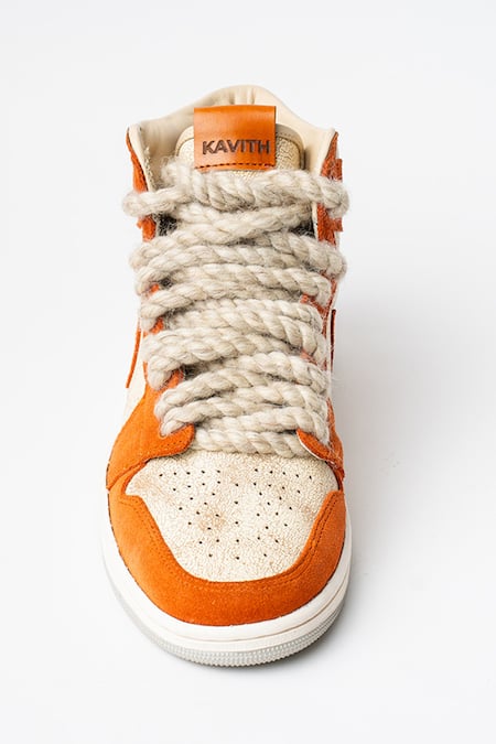 Kavith Custom Orange Suede Shoes 