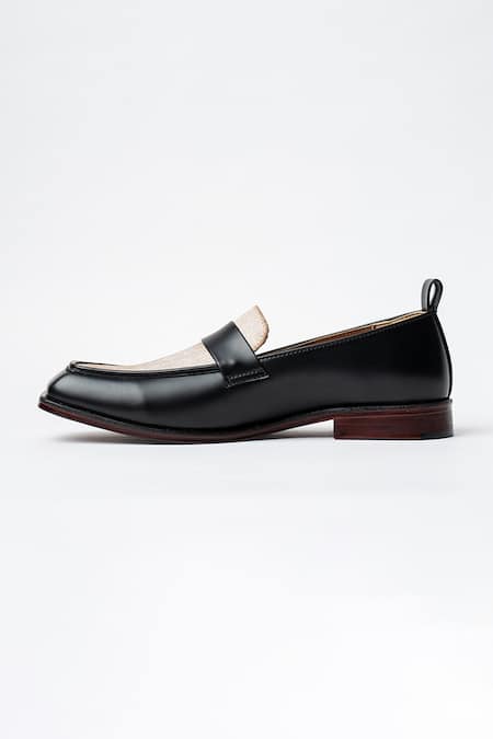 Kavith_Black Evening Square Toe Loafers _Online_at_Aza_Fashions