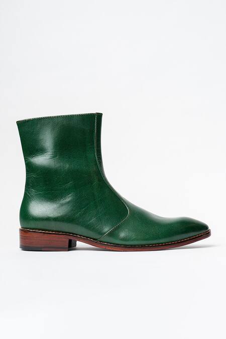 Buy Kavith Green Cowboy Ankle Boots Online at Aza Fashions Buy_Kavith_Green Cowboy Ankle Boots _Online_at_Aza_Fashions