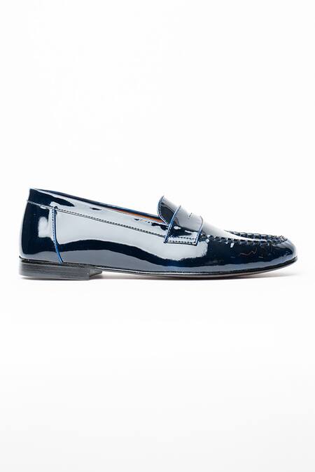 Buy Kavith Blue Classic Penny Loafer Online at Aza Fashions Buy_Kavith_Blue Classic Penny Loafer _Online_at_Aza_Fashions