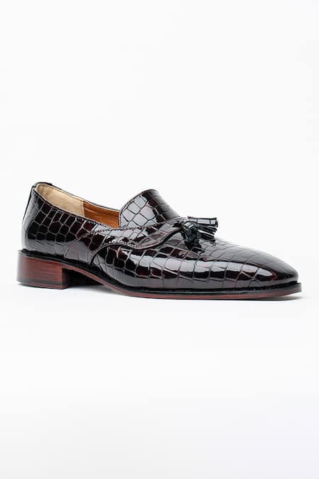 Kavith Evening Square Toe Tassel Loafers 