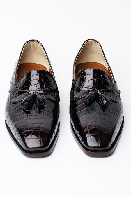 Kavith Evening Square Toe Tassel Loafers 