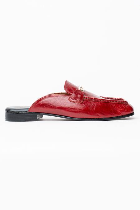 Buy Kavith Red Zaki Bordo Evening Slippers Online at Aza Fashions Buy_Kavith_Red Zaki Bordo Evening Slippers _Online_at_Aza_Fashions