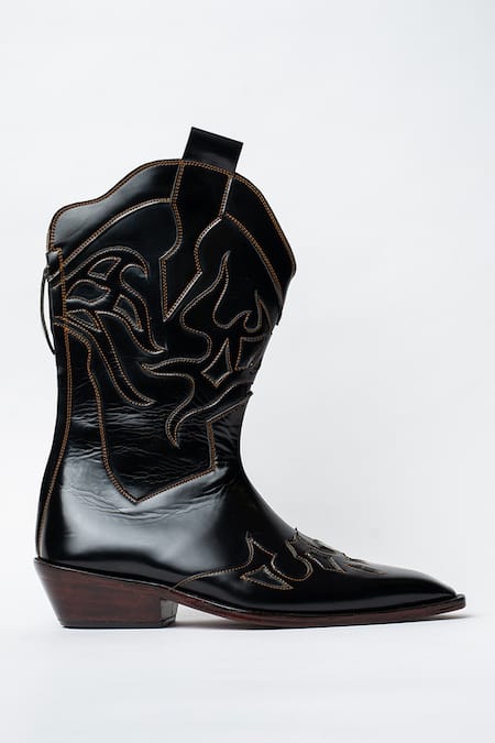 Kavith Square Toe Trapezoid Heel Cowboy Boots 