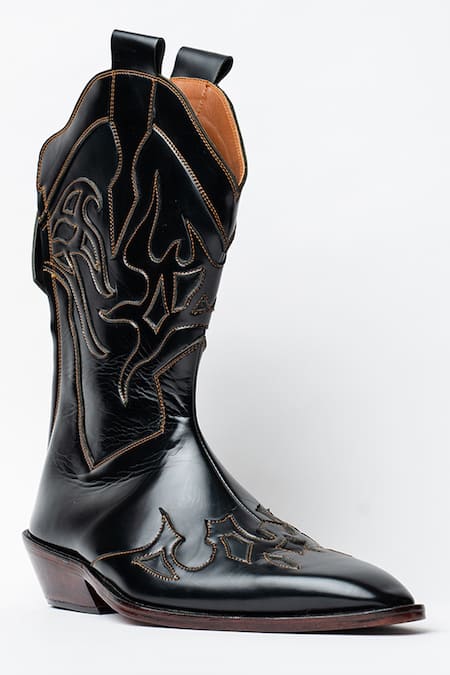 Kavith Square Toe Trapezoid Heel Cowboy Boots 