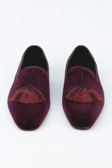 Kavith Evening Tassel Mahroon Tuxedo Shoes 