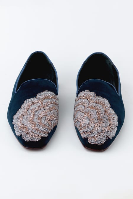 Kavith Evening Tassel Space Blue Juttis 