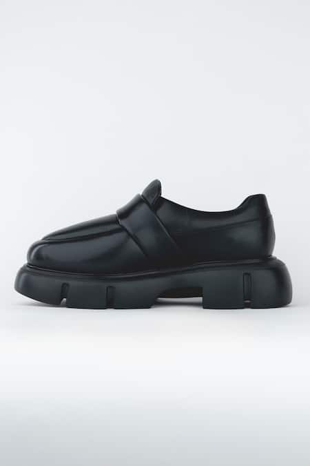 Kavith_Black Chunky Sole Shoes _Online_at_Aza_Fashions