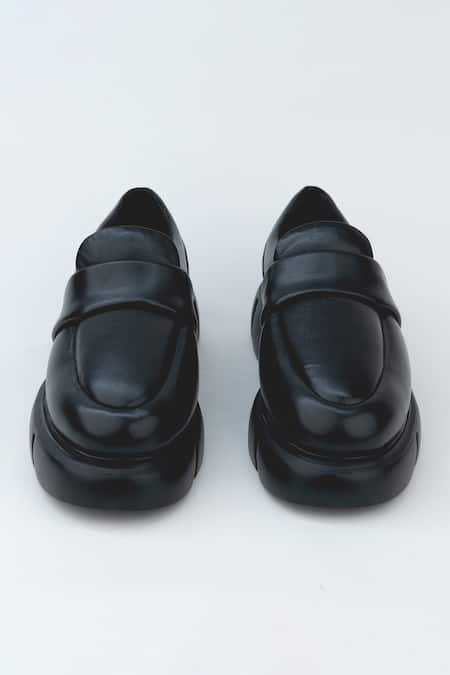 Shop_Kavith_Black Chunky Sole Shoes _at_Aza_Fashions