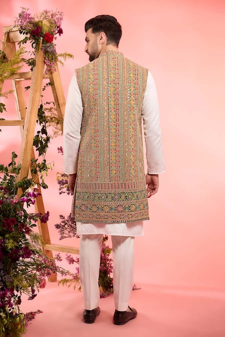 Kasbah Multi Patterned Georgette Nehru Jacket 